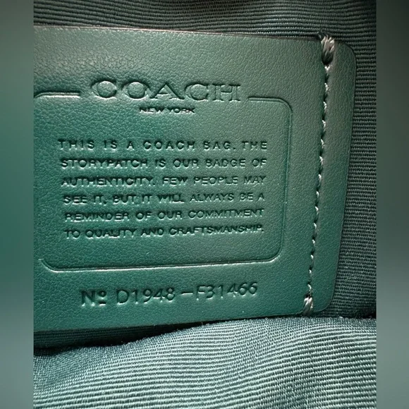 Coach Mini Emma Satchel Purse Handbag / Slim Wallet Set In Rare Jade Green Color - Picture 15 of 16